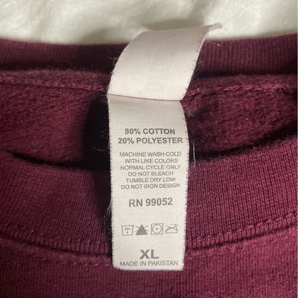 The Brook and the Bluff Crewneck Sweatshirt Maroon Size XL Unisex - Picture 4 of 6